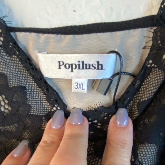 NWT Popilush Shapewear Deep V Black Lace Smooth Firm Control Bodysuit SZ 3XL - Picture 12 of 15